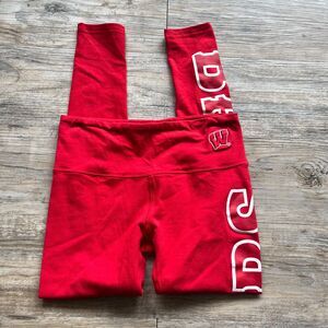 UW Madison Leggings Wisconsin Red White Badgers LoudMouth School Spirit S/M
